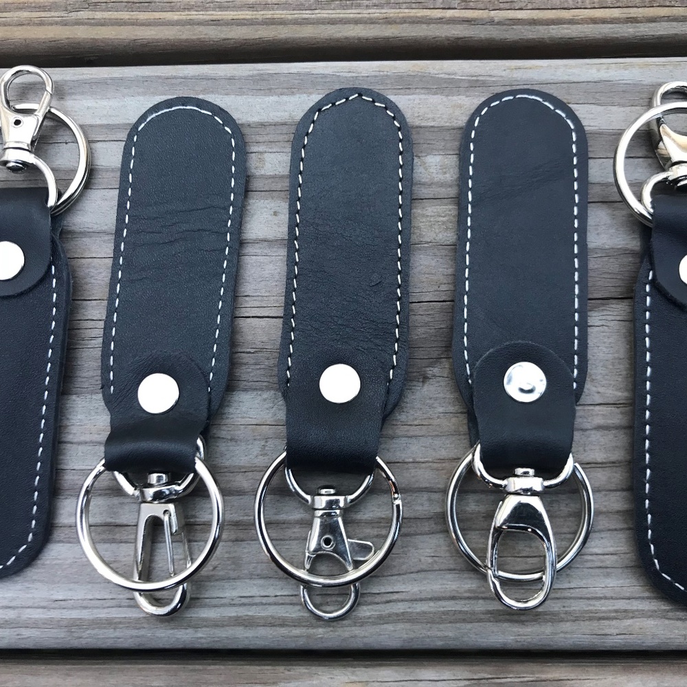 Supreme Leather Car Keys Holder 5 Key Chains Black - Picture 3 of 7